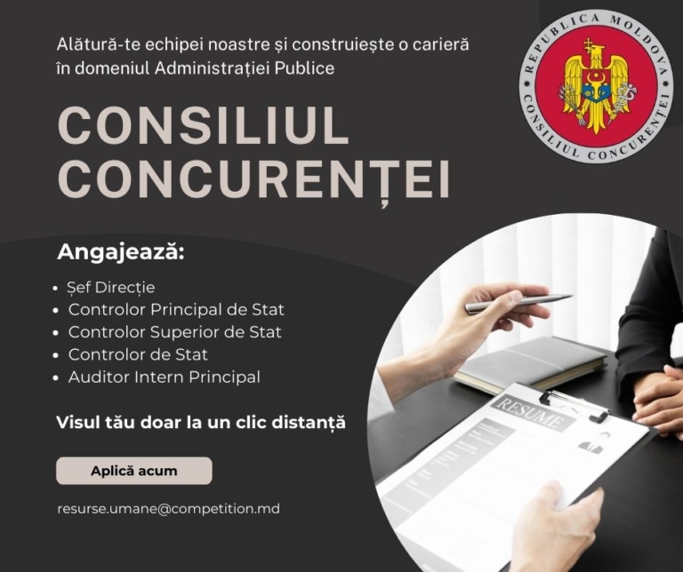 Consiliul Concurenței anunță concurs pentru ocuparea funcțiilor publice vacante
