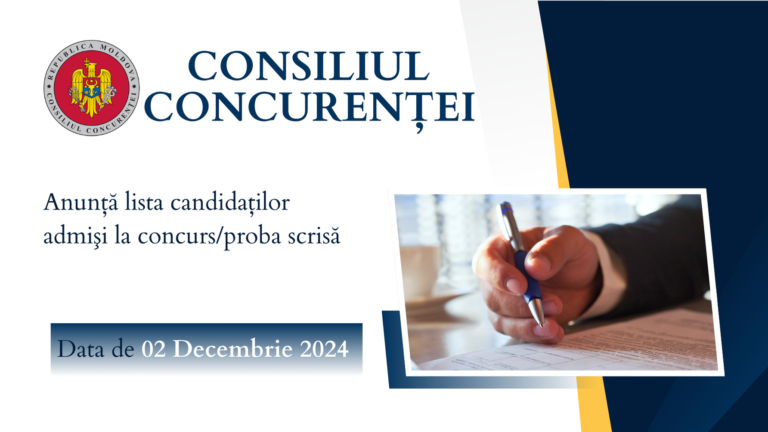 Lista candidaților admiși la proba scrisă